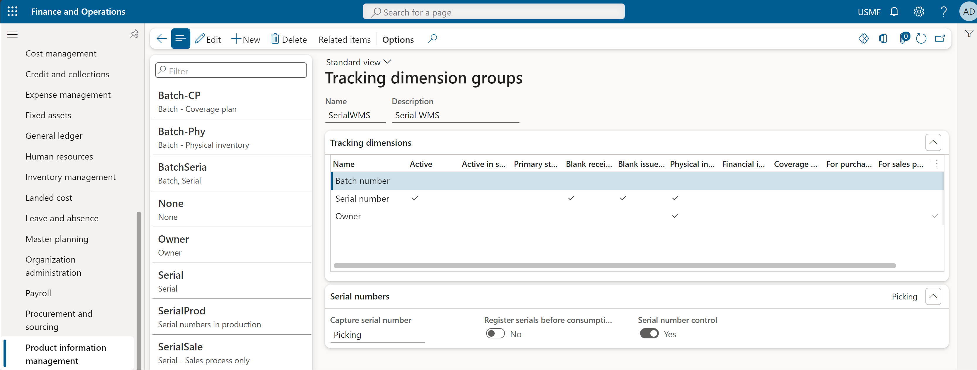 Dynamics 365 Supply Chain Advanced Warehouse Inventory Dimension